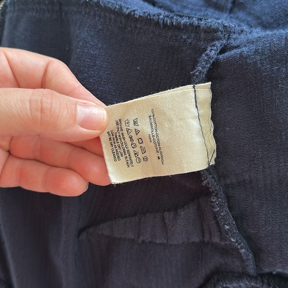 Free People Luna Navy Corduroy Jumpsuit Zipper Front Adjustable Straps Size 6 - Picture 7 of 7